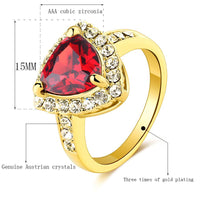 New Romantic Red Austrian Crystal African Wedding Ring - sparklingselections