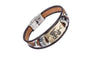 Stainless Steel Clasp Leather Bracelet for Men
