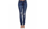 Stretchable Mid Waist Skinny Jeans For Female - sparklingselections