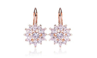 Luxury Flower Stud Earrings with Zircon Stone For Women - sparklingselections