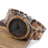 Elegant Round Vintage Zebra Wood Watch Business Analog Men Wooden Fashion, Casual Watches