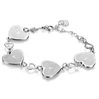 Womens  Charm Heart Cross Link Wrist Bracelet - sparklingselections