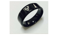 Fashion Signet Black Titanium Stainless Steel Band Ring (8,9,10) - sparklingselections