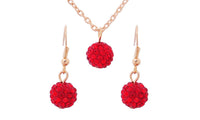 Best Necklace Earrings Jewelry Sets New Ball Shape Red Colors Wedding, Engagement Accessories - sparklingselections