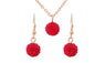Best Necklace Earrings Jewelry Sets New Ball Shape Red Colors Wedding, Engagement Accessories