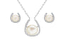 Natural Pearl Wedding Jewelry Set Ladies Romantic Fashion Wedding Engagement Necklace Earrings Jewelry Set