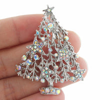 Christmas Tree Rhinestone Brooch Pins For Women - sparklingselections