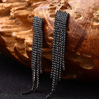 Tassel Earrings Drop Earrings Black Fashion Copper Nice Gift Jewelry For Women, Girls Wedding Set - sparklingselections