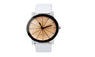 Men Saat Dial Glass Time Leather Business Wristwatch