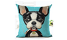 Cute Dog Printed Cotton Linen Cushion Cover