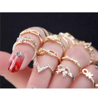 New Stylish 7 Pcs Bowknot Knuckle Midi Mid Finger - sparklingselections