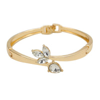 Women's Rose Hollow Flower Slender Cuff Bangle - sparklingselections