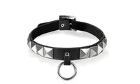 Black Leather Neck Buckle Rhombus Rivet Jewelry Necklaces For Women - sparklingselections