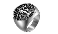 Men Silver Tree Of Life Ring Casting Stainless Steel Life Tree Rings, 8 - sparklingselections