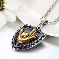 Unisex Silver Hip Hop Fashion Love Necklace Pendants - sparklingselections