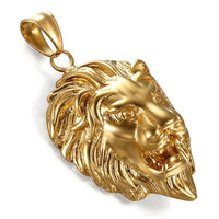 Men's Lion Head Punk Style Stainless Steel Pendant Necklace - sparklingselections