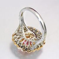 New Fashion Pink CZ Ring In Plated White Gold with TOP Crystal, 8 - sparklingselections