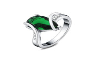 New Absorbing Green Emerald Quartz 925 Silver Ring for Women-7 - sparklingselections