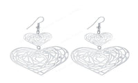 Lovely Double Heart Shape Dangle Long Earrings For Women - sparklingselections