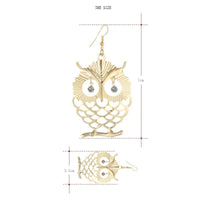 New Beautiful Owl With Shining Dangle Long Earrings - sparklingselections
