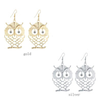 New Beautiful Owl With Shining Dangle Long Earrings - sparklingselections