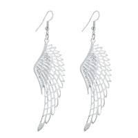 Stylish Big Wing Dangle Silver Long Women Earrings - sparklingselections