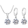 New Round Cubic Zircon Hypoallergenic Copper Jewelry Sets Fashion Drop Earrings Necklace Wedding Bridal Jewelry Sets