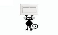 Cat/Kitten Hanging From Light Vinyl Switch Sticker - sparklingselections