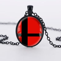 Super Smash Bros Ball red and Black Round Pendant Necklace - sparklingselections
