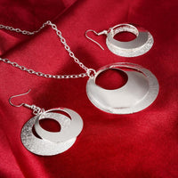 New Stylish Silver Plated Round Pendant Jewelry Set - sparklingselections