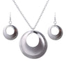 New Stylish Silver Plated Round Pendant Jewelry Set