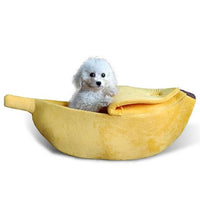 New Banana Dog Bed Sofa House Cute Kennel Nest Warm Cat Sleeping Bag - sparklingselections