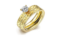 Square Zircon Double Pair Ring Set For Women - sparklingselections