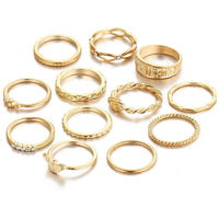 New Fashion Vintage Bohemia Gold Color Knuckle Rings Set