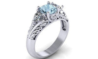 Mounting Design Three Cubic Zirconia Stone Engagement Ring - sparklingselections