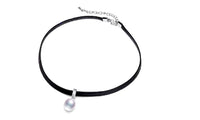 White Pearl Choker Pendant 8-9mm Tear Drop Freshwater Pearl Necklace - sparklingselections