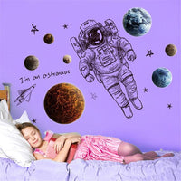 Home Decor Astronaut Removable Family Wall Decal Stickers For KIds - sparklingselections