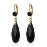 New Black Crystal Stone Water Drop Earrings