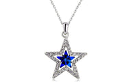 Austrian Crystal Moon Star Pendant Necklace
