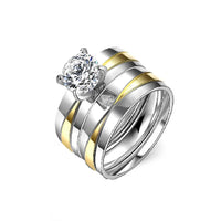 Fashion Titanium Steel Double Ring Set For Women - sparklingselections