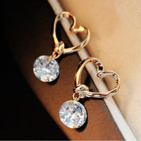 2020 New Luxury Brinco Pendientes Cubic Zircon Heart Stud Earrings For Women/Girls/Mom/Bridal Jewelry - sparklingselections