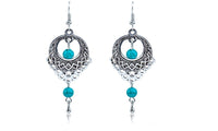 Earrings For Women Silver Color Blue Beads - sparklingselections