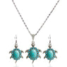 New Antique Silver Color Turtle Shaped Jewelry Set Ladies Fashion Wedding Casual Necklace Earrings Jewelry
