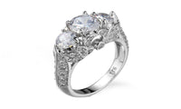 Silver Plated Transparent Zircon Wedding Ring - sparklingselections