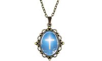 Bible Series Jesus Portrait/Cross Glass Pendant Necklace