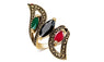 Antique Gold Color Mosaic Colorful Resin Rings For Women