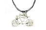 Vintage Leather Alloy Cute Bicycle Pendants Necklace For Women