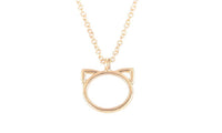 New Stylish Cat Ear Alloy Pendant Short Necklace - sparklingselections