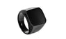 Titanium Steel Black Square Ring For Men