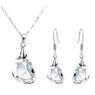 New Fashion Crystal Pea Shaped White Color Jewelry Set